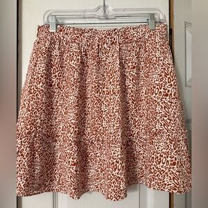 LOFT A-Line Skirt in Burnt Orange Animal Print